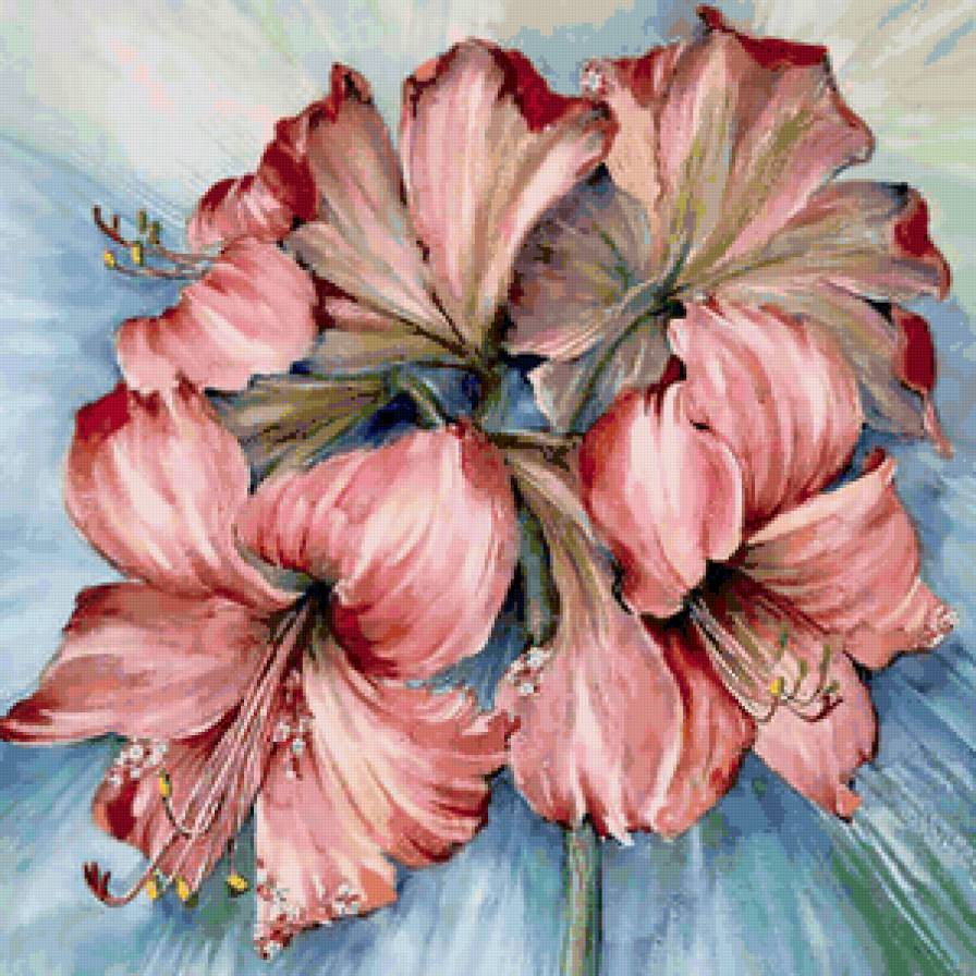 Подушка "Лилии" - подушка, цветы, лилии - предпросмотр