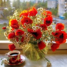 Схема вышивки «маки»