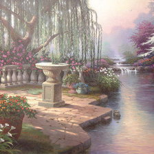 Схема вышивки «Пейзаж-фонтанчик)»