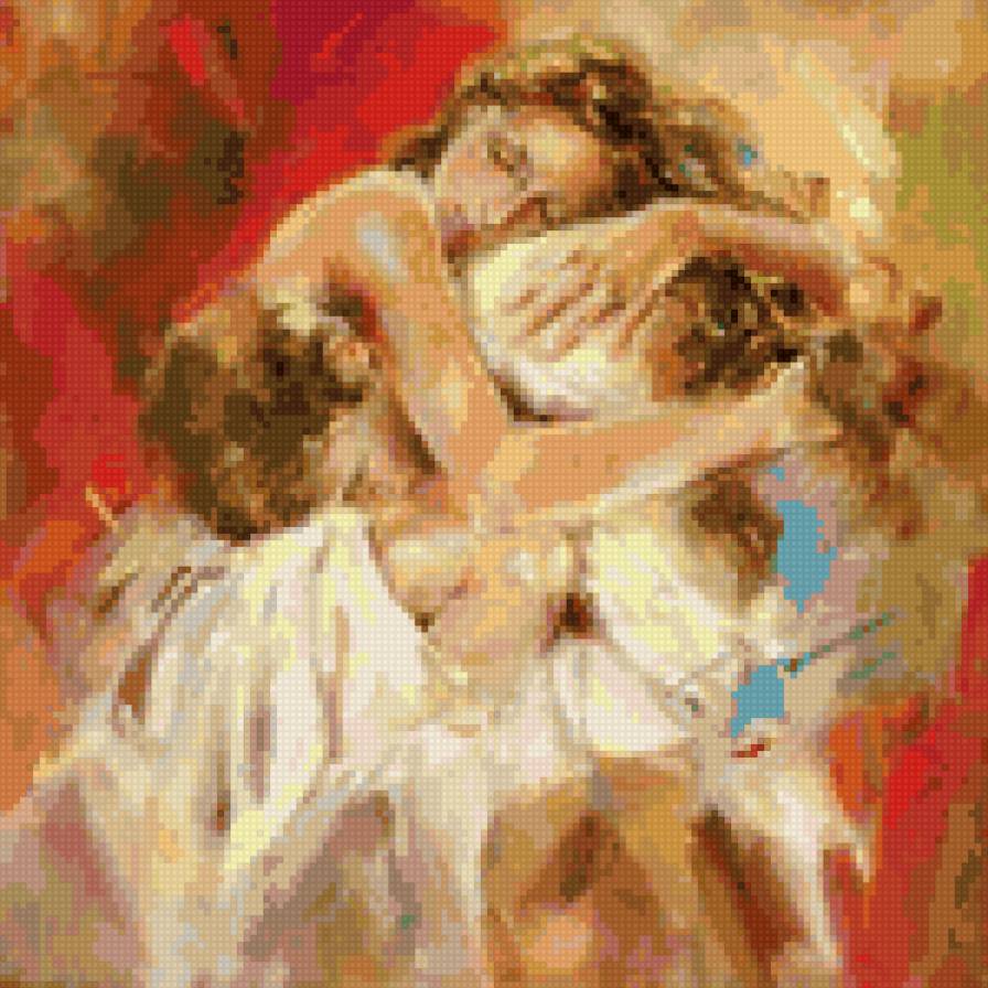 Девушка на подушке - девушка, картина, подушка - предпросмотр