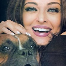 Схема вышивки «Ашвария с песиком»