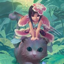 Схема вышивки «Аниме картинка Дюймовочка.»