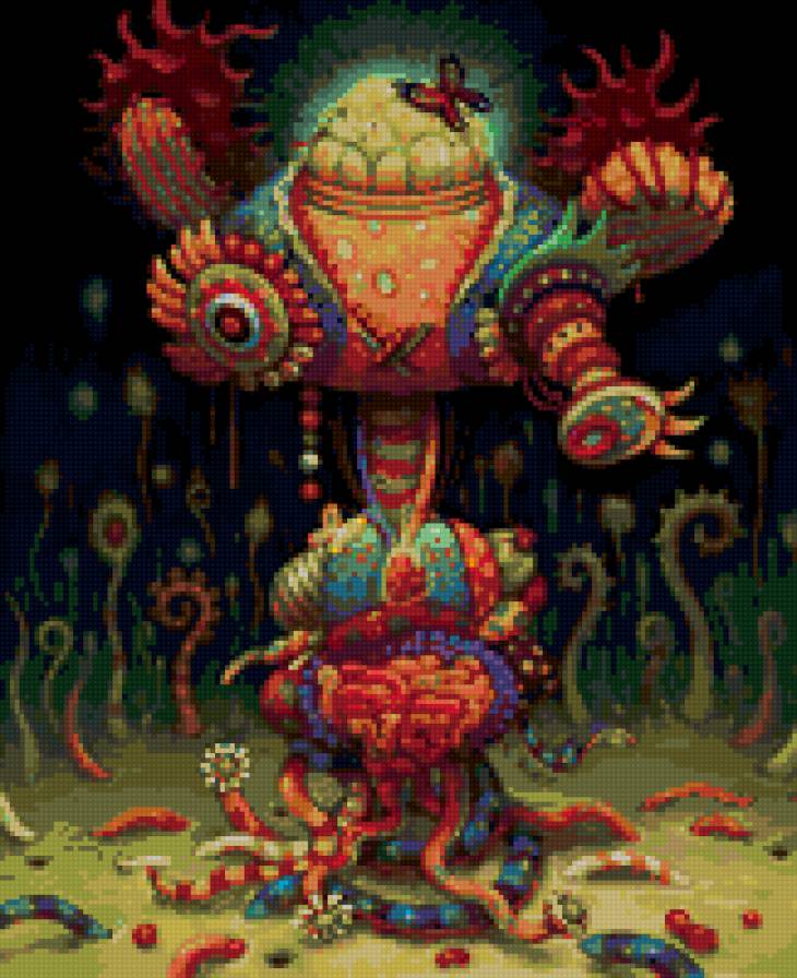 Психообраз. - психо, флюро, полотно, транс, индийские - предпросмотр