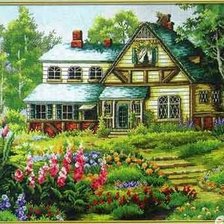 Схема вышивки «Домик»