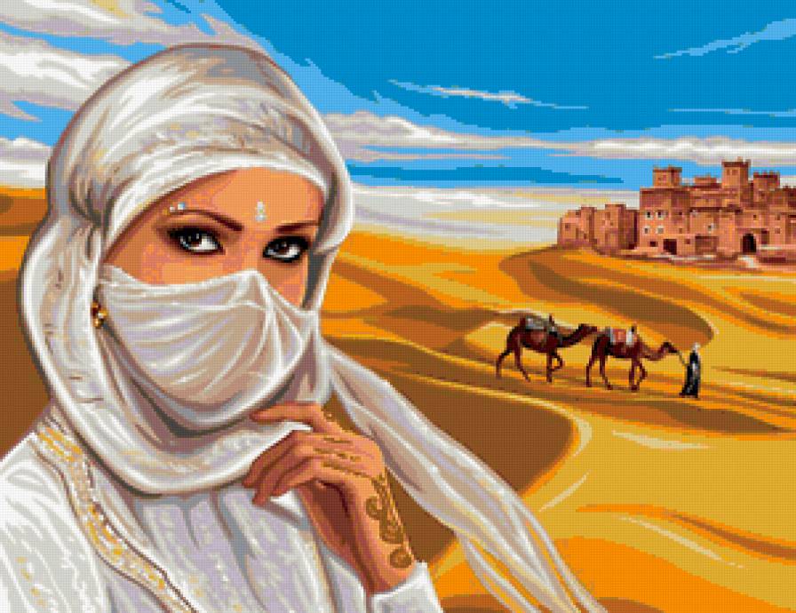 Восток - восток, взгляд, красавица, она, девушка, пустыня - предпросмотр