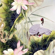 Схема вышивки «журавли»