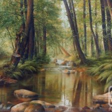 Схема вышивки «Ручей в лесу»