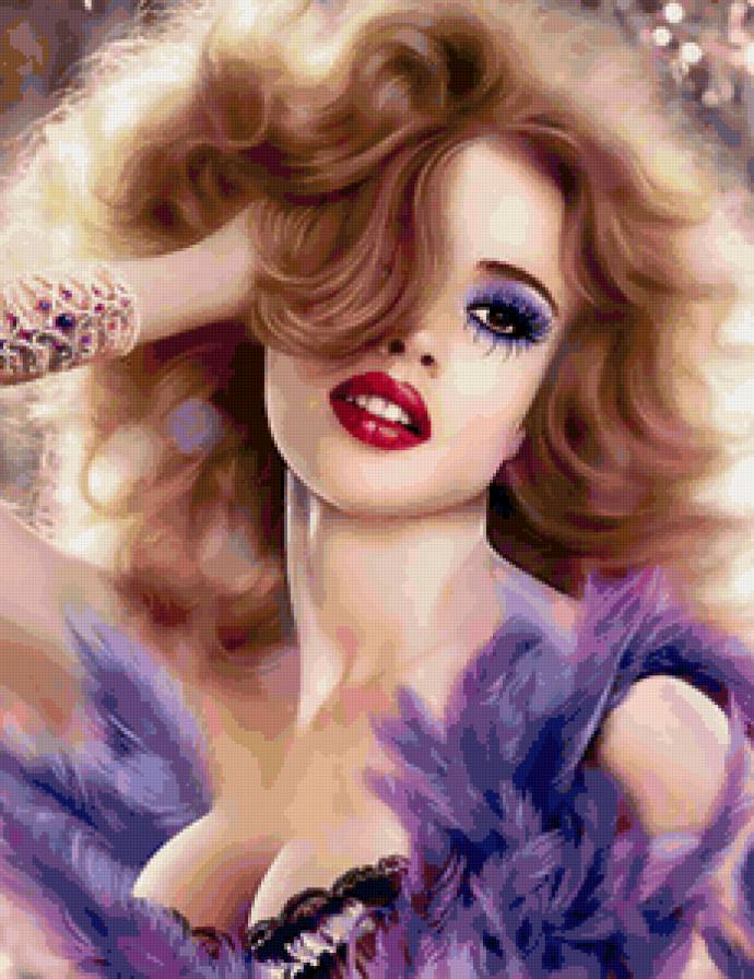 Загадка женской красоты - картина, девушка, красота женщины, портрет - предпросмотр