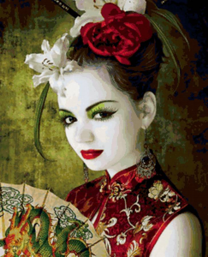 Загадка женской красоты - красота женщины, девушка, портрет, картина - предпросмотр