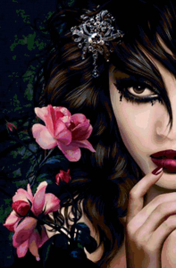 Загадка женской красоты - картина, девушка, портрет, красота женщины - предпросмотр