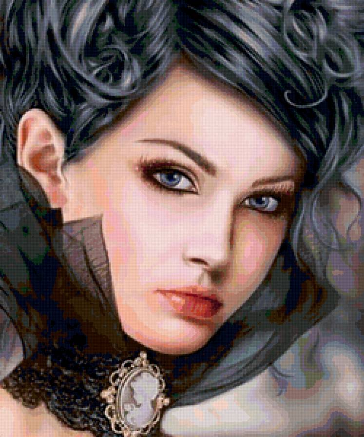 Загадка женской красоты - портрет, девушка, красота женщины, картина - предпросмотр