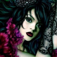 Схема вышивки «Загадка женской красоты. Фрагмент»