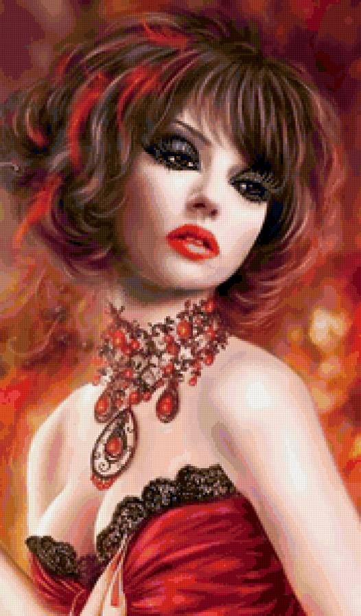 Загадка женской красоты. Фрагмент - девушка, портрет, красота женщины, картина - предпросмотр