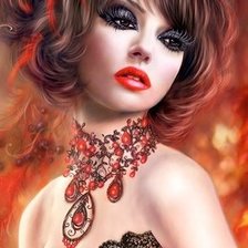 Схема вышивки «Загадка женской красоты. Фрагмент»