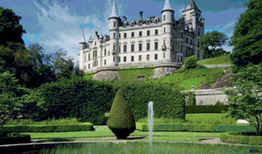 замок - дворец, замок, природа, парк, архитектура, деревья - предпросмотр