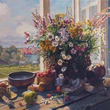 Схема вышивки «цветы в горшках»