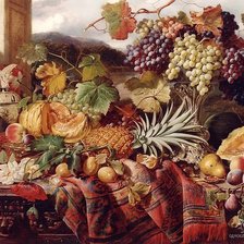 Схема вышивки «фрукты на столе»