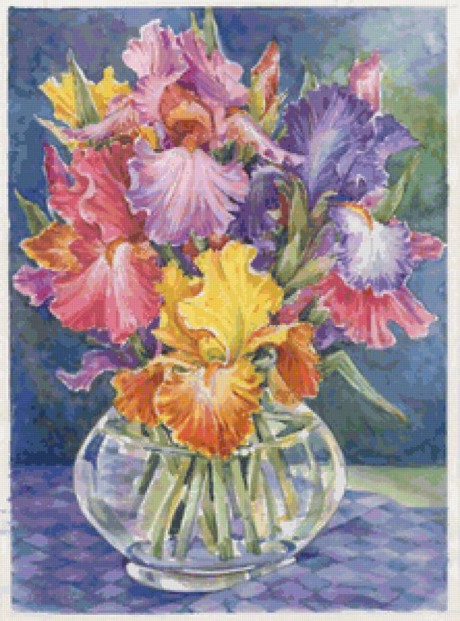 Серия "Букет" - букет, ирисы, цветы - предпросмотр