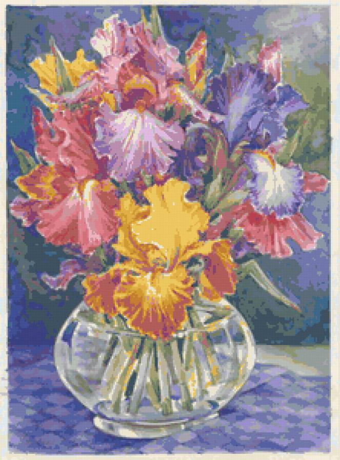 Серия "Букет" - букет, ирисы, цветы - предпросмотр