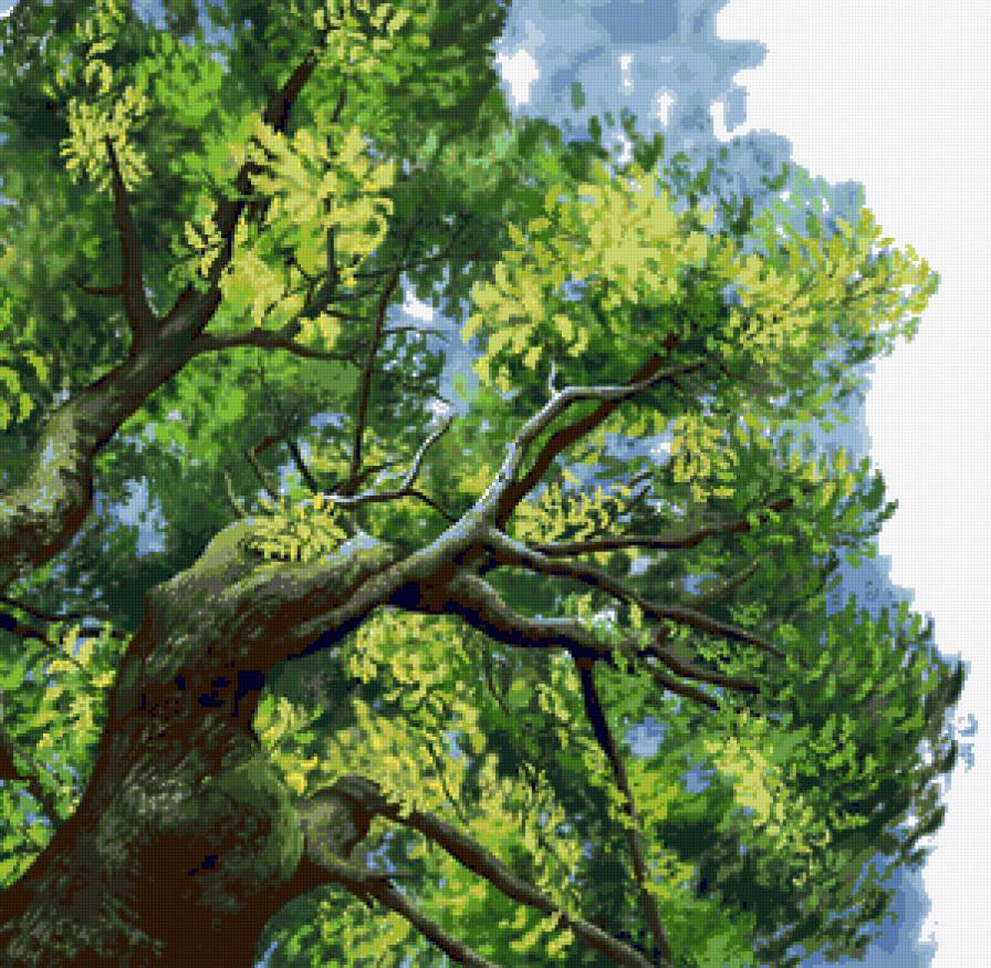 Серия "Пейзажи" - пейзаж, дуб - предпросмотр