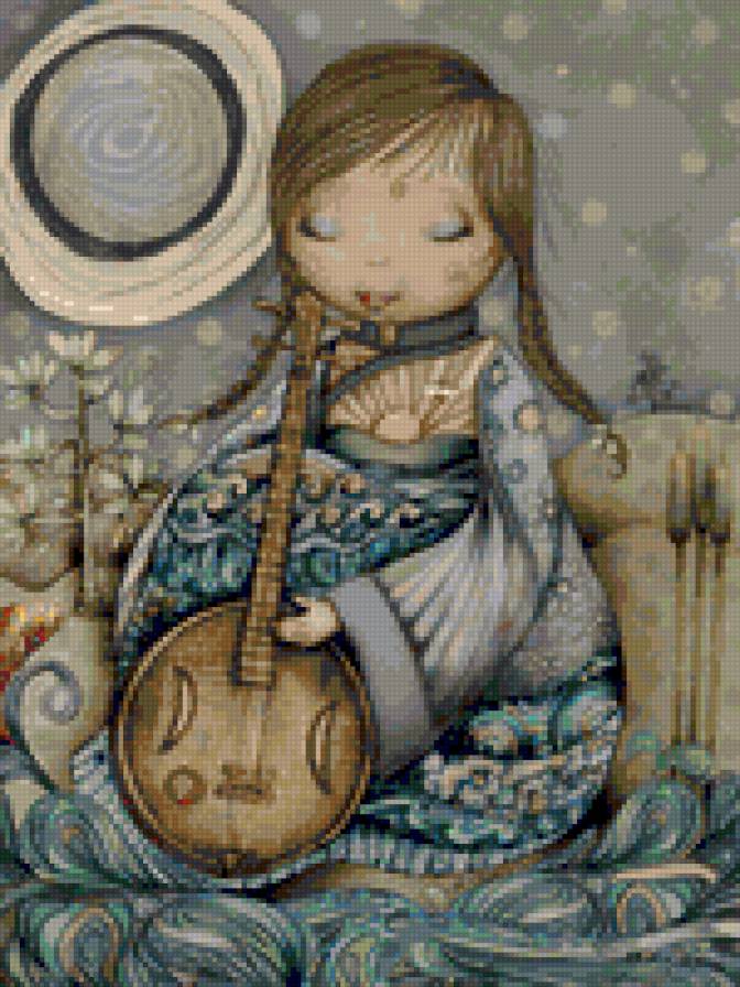 детский рисунок - японка - предпросмотр