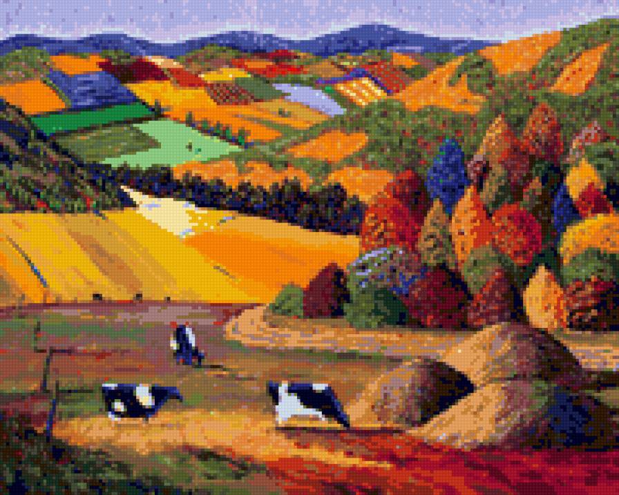 деревенский пейзаж - предпросмотр