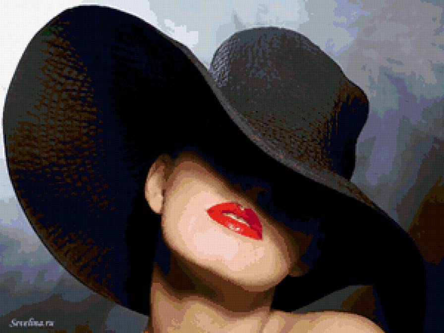 Девушка в шляпе - предпросмотр