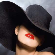 Схема вышивки «Девушка в шляпе»