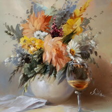 Схема вышивки «цветы в кувшине»