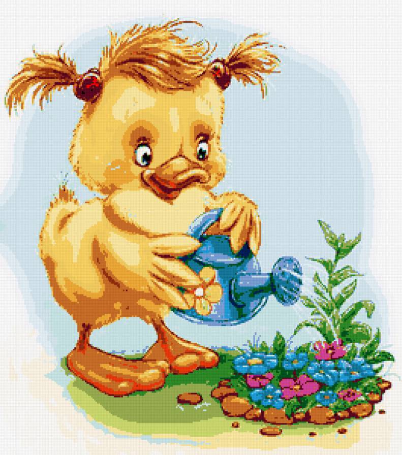 Уточка - цветы, малыши, деткам, уточка, утенок, детские сюжеты - предпросмотр