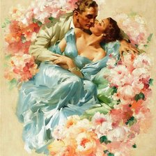 Схема вышивки «винтажная пара»