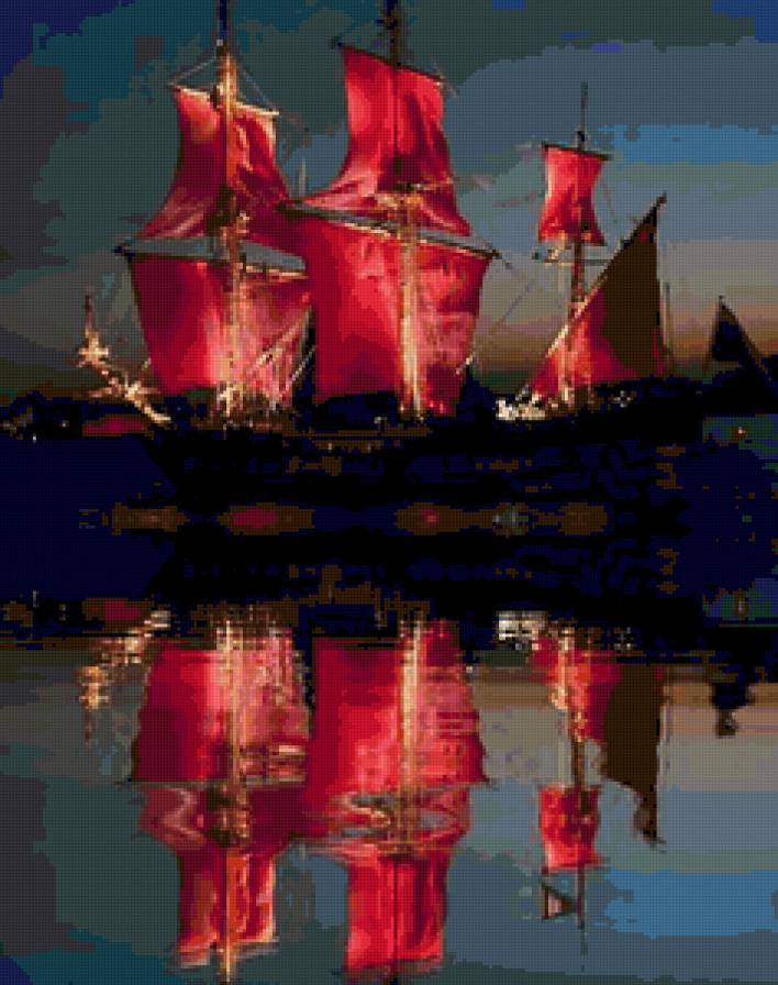 Алые паруса - паруса, карабль, алые - предпросмотр