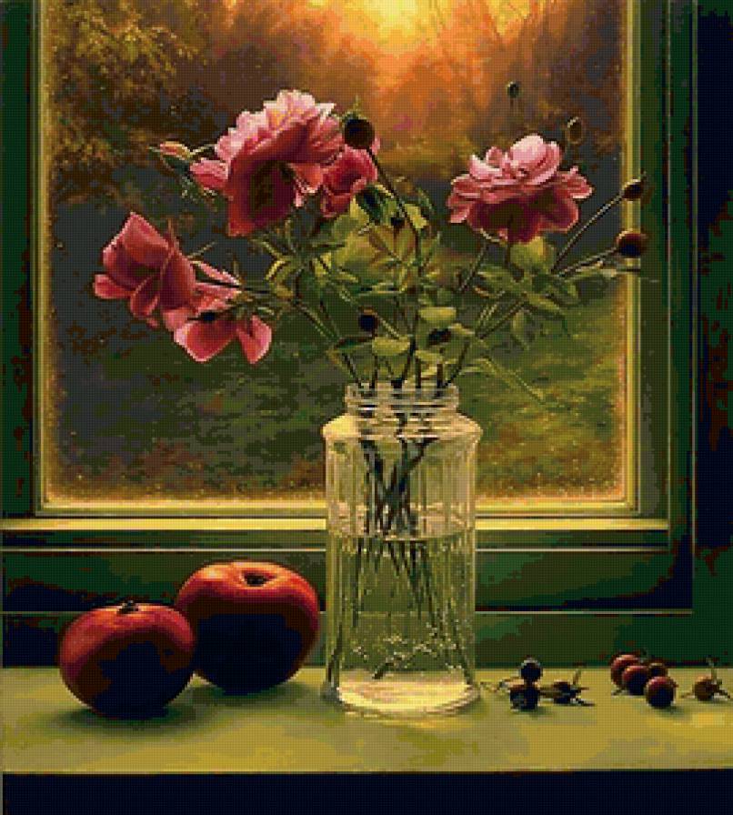 Натюрморт - цветы в вазе, натюрморт, букет - предпросмотр