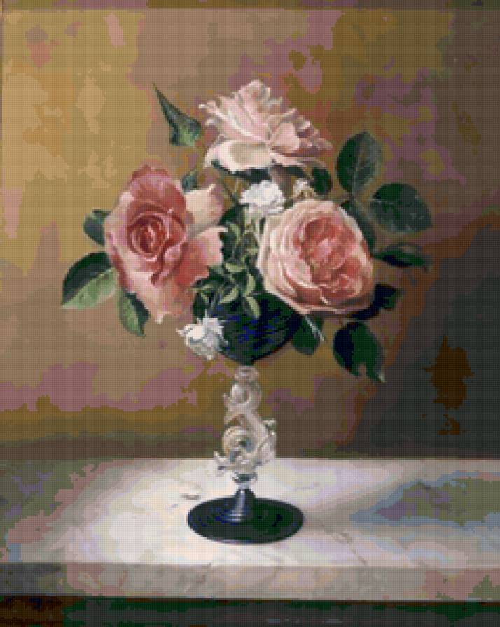 Букет - розы, натюрморт, цветы в вазе, букет - предпросмотр