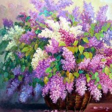 Схема вышивки «пушистая сирень»