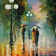 Схема вышивки «двое под дождем»