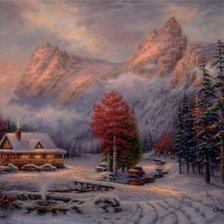 Схема вышивки «горы»