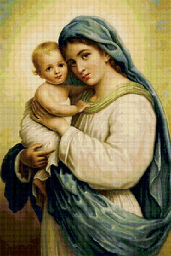 Мадонна с младенцем - ребенок, девушка, картина, религия - предпросмотр