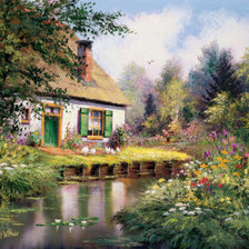 Схема вышивки «уютный городок»