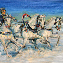 Схема вышивки «тройка лошадей»