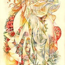 Схема вышивки «девушка-лето»