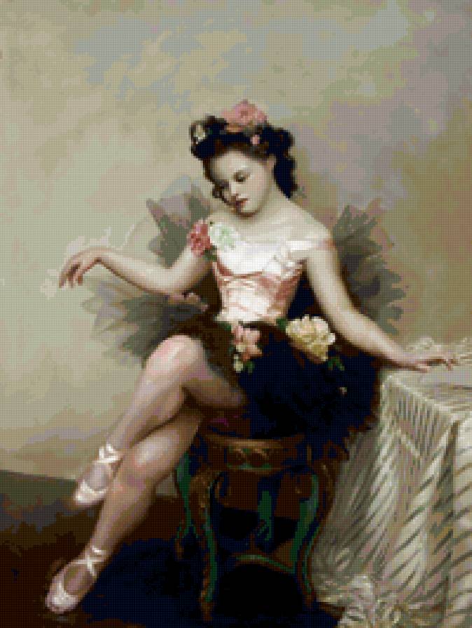 старинная открытка - балерина, открытки, девушка, красота - предпросмотр