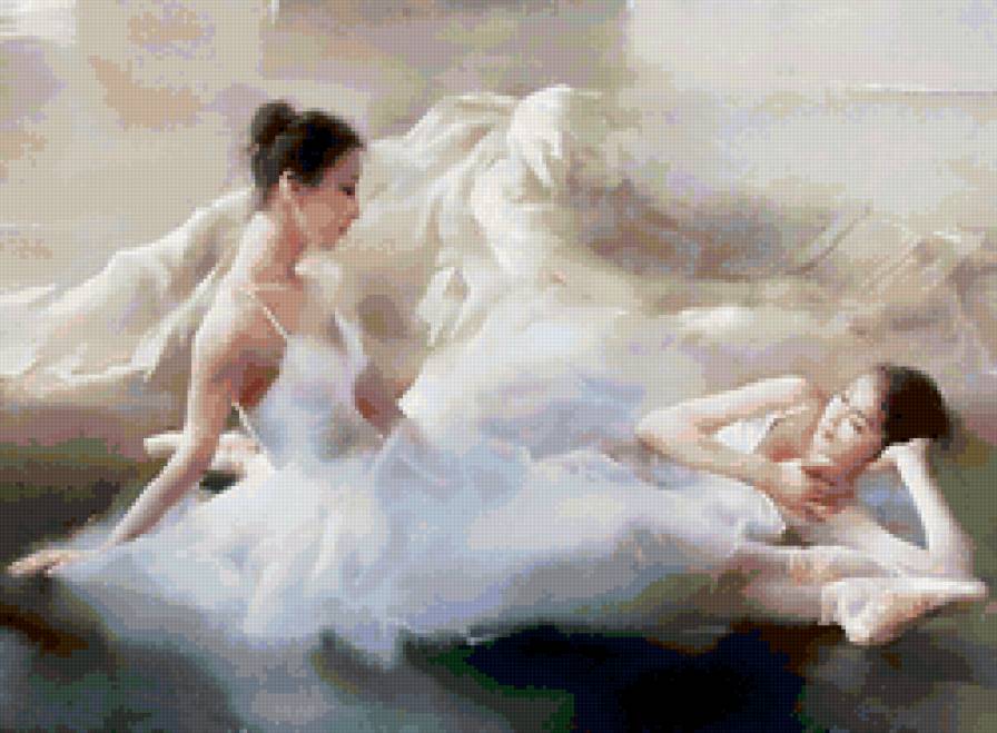 балерины - девушка, красота, балерина, акварель - предпросмотр