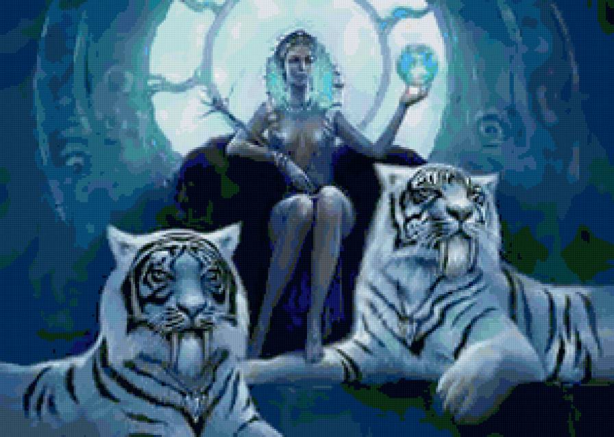 Повелительница тигров - тигры, кошки, животные - предпросмотр