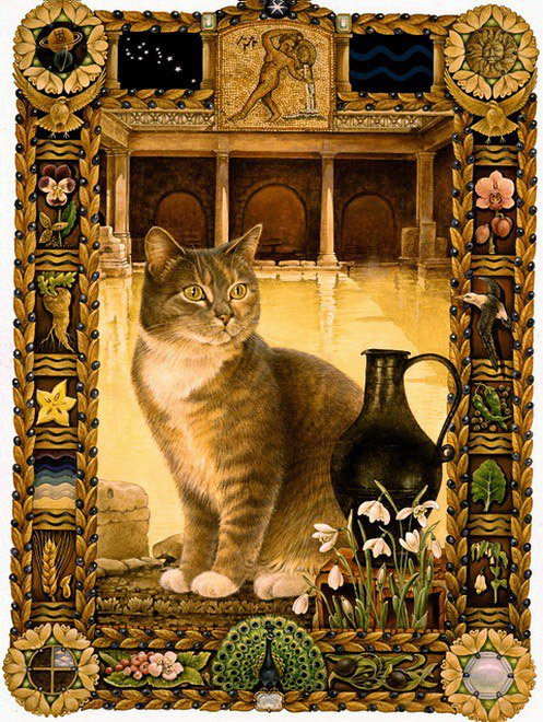 Серия "Знаки зодиака. Кошки. Водолей" - животные, знаки зодиака, кошки - оригинал