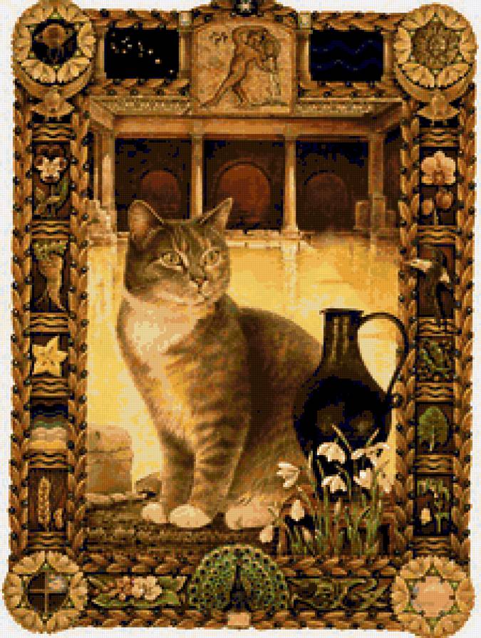 Серия "Знаки зодиака. Кошки. Водолей" - животные, кошки, знаки зодиака - предпросмотр