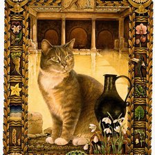 Схема вышивки «Серия "Знаки зодиака. Кошки. Водолей"»