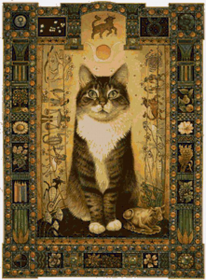 Серия "Знаки зодиака. Кошки. Телец" - кошки, животные, знаки зодиака - предпросмотр