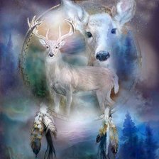 Схема вышивки «Белый олень»