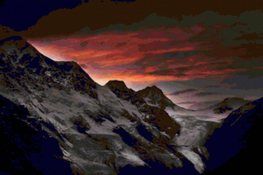 закат в горах - закат, горы - предпросмотр